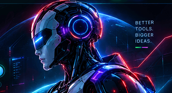 Futuristic AI robot